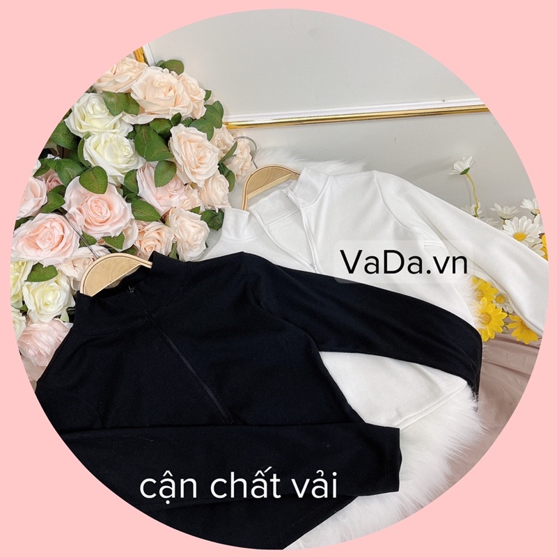 Áo Croptop tay dài cổ dây kéo siêu hot -Thời Trang VADA A67