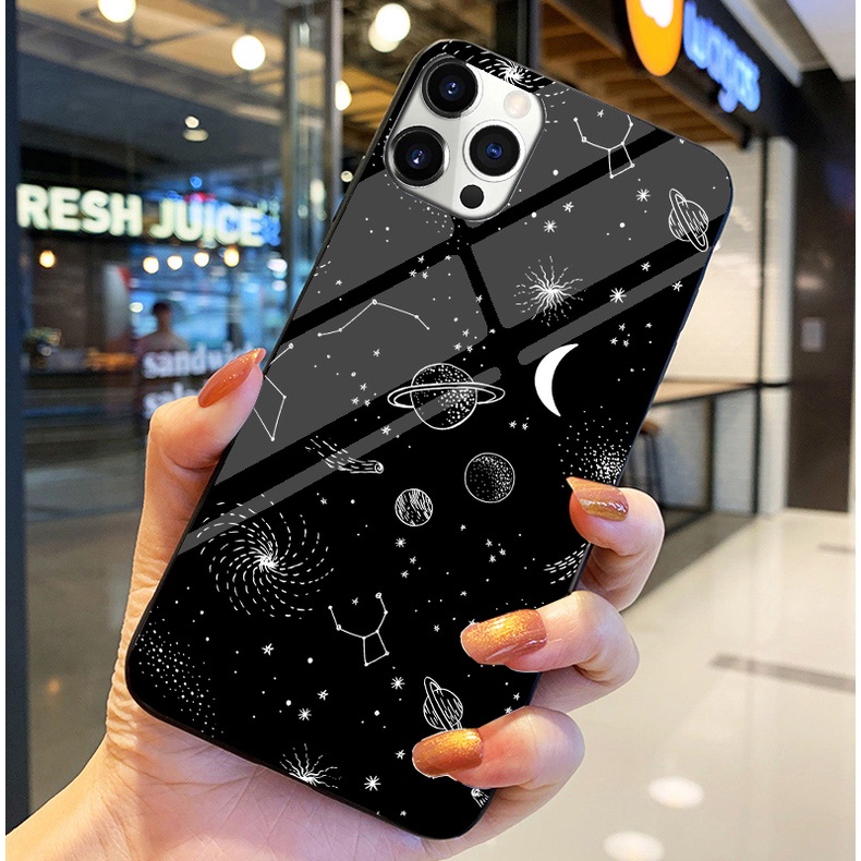 Ốp Lưng IPHONE 13, 13 PRO, 13 PRO MAX, IPHONE 13 MINI Ốp kính bóng cao cấp Phi Hành Gia