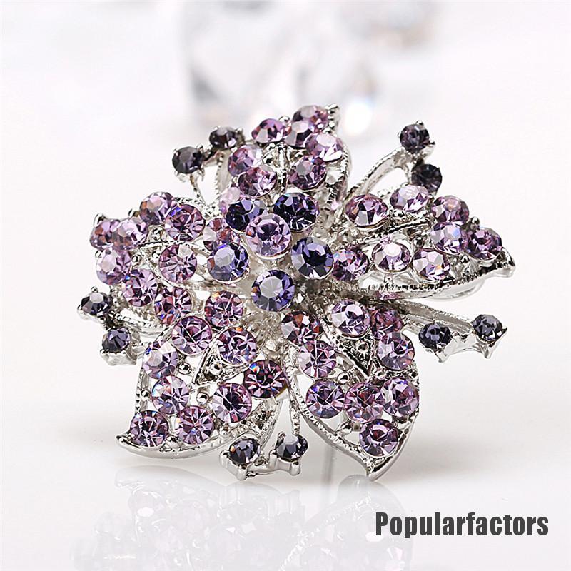 Ghim Cài Áo Hình Bông Hoa Đính Đá Nhân Tạo Thời Trang