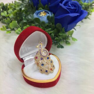 Nhẫn vàng. Nhẫn chim công mạ vàng