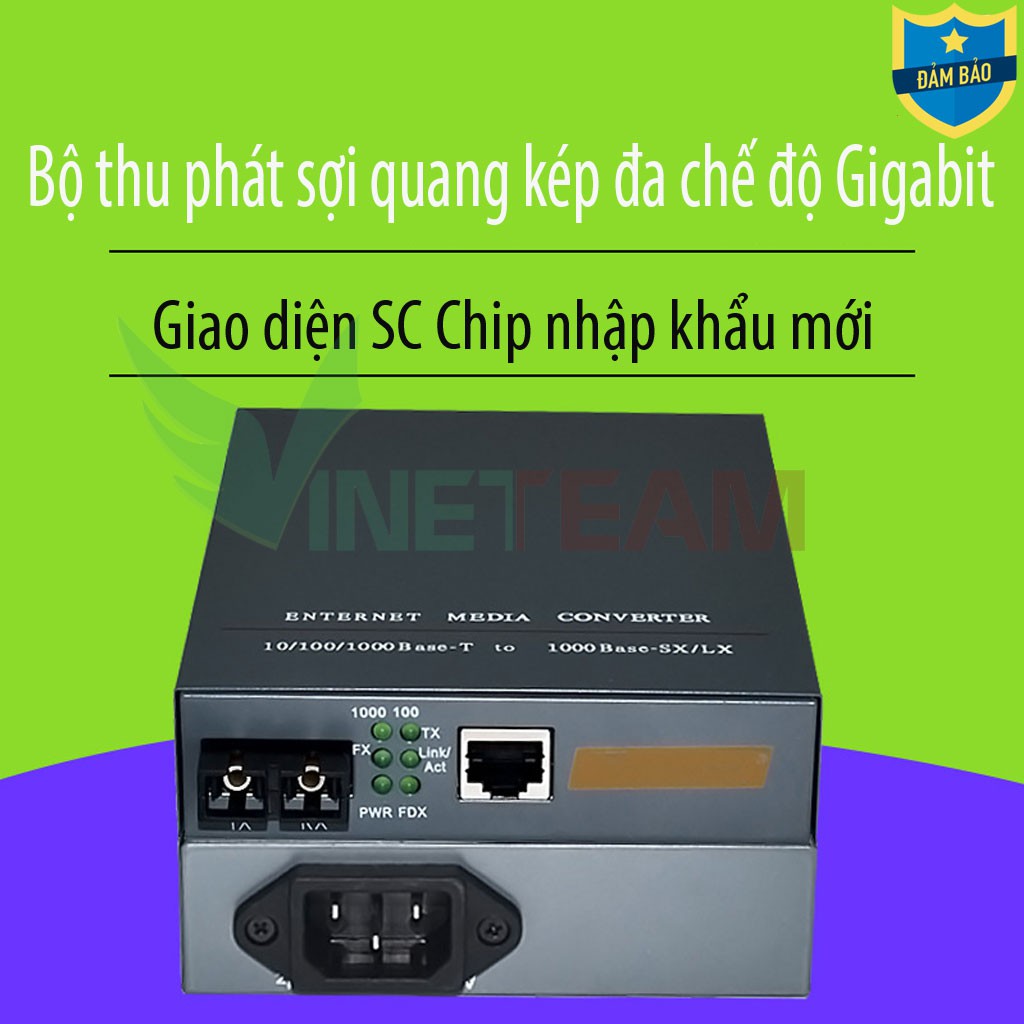 Thiết Bị Chuyển Đổi Quang Điện 2 Sợi Media Converter 2FO 1Q 1LAN 1Gbps Netlink HTB-GM-03-2KM -DC4249