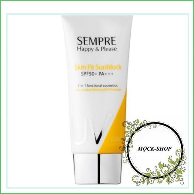 Kem chống nắng 3 trong 1 Geo Sempre Happy &amp; Please Cover-up Sunblock 3 in 1 SPF50+ PA+++ 100g