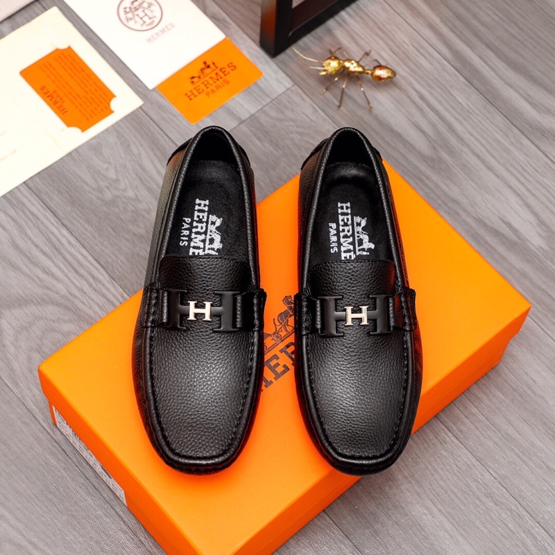 Giày lười nam da nhập khẩu chữ H Hermes cao cấp giày công sở thường ngày