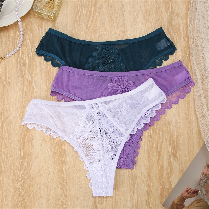 Quần lót TAKETALK ren hoa lưng thấp phong cách gợi cảm cho nữ