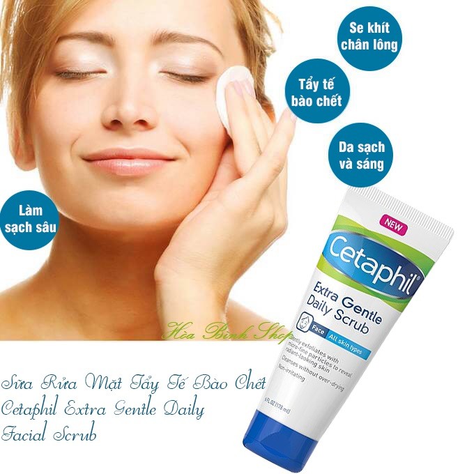 Sữa rửa mặt tẩy tế bào chết dịu nhẹ Cetaphil Extra Gentle Daily Scrub 178ml _Hàng Mỹ