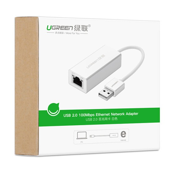 Cáp Chuyển USB 2.0 Sang Lan RJ45 Ugreen 20253 - Hàng Chính Hãng