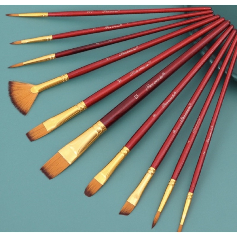 Bộ 10 cọ vẽ màu nước tranh sơn dầu và acrylic 3D chuyên nghiệp