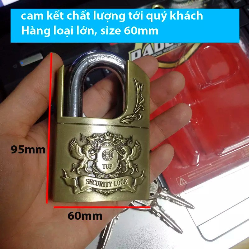 ổ Khóa Chống cắt Bẻ Khóa PadLock Vân Đồng loại Lớn size 60mm - Hàng tốt