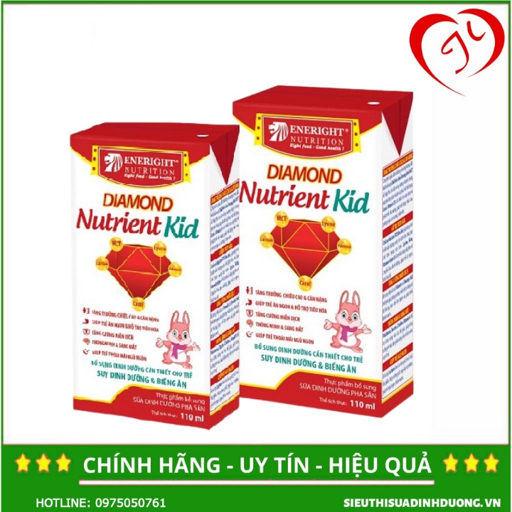 Sữa Nước Pha Sẵn Diamond Nutrient Kid 110ml (1 Vỉ 4 hộp) DATE 26/4/2022