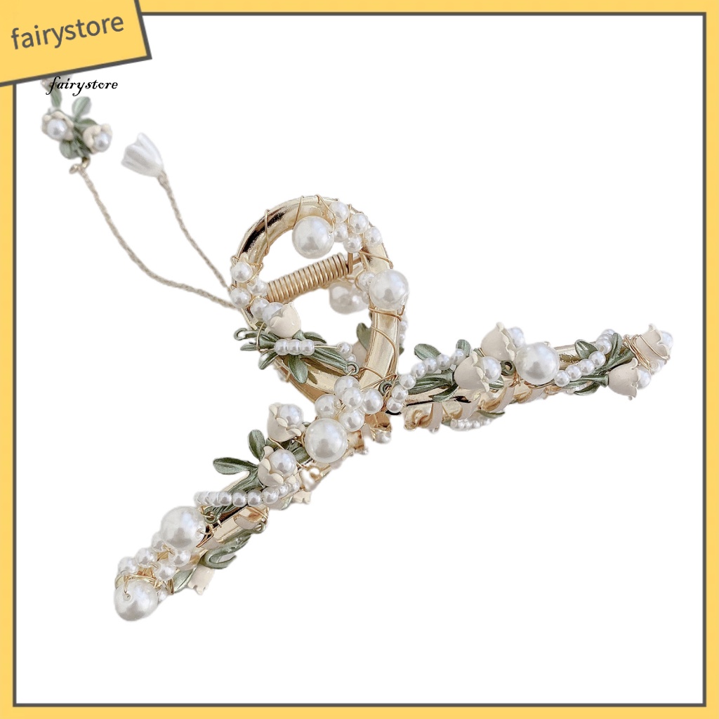 Fairystore| Kẹp Tóc Đính Ngọc Trai Giả Phong Cách Vintage