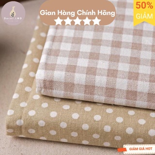 Khăn trải bàn kẻ caro màu be Hàn Quốc vintage,Khăn dã ngoại picnic, Phông Nền Chụp Ảnh sản phẩm decor trang trí Bàn Học