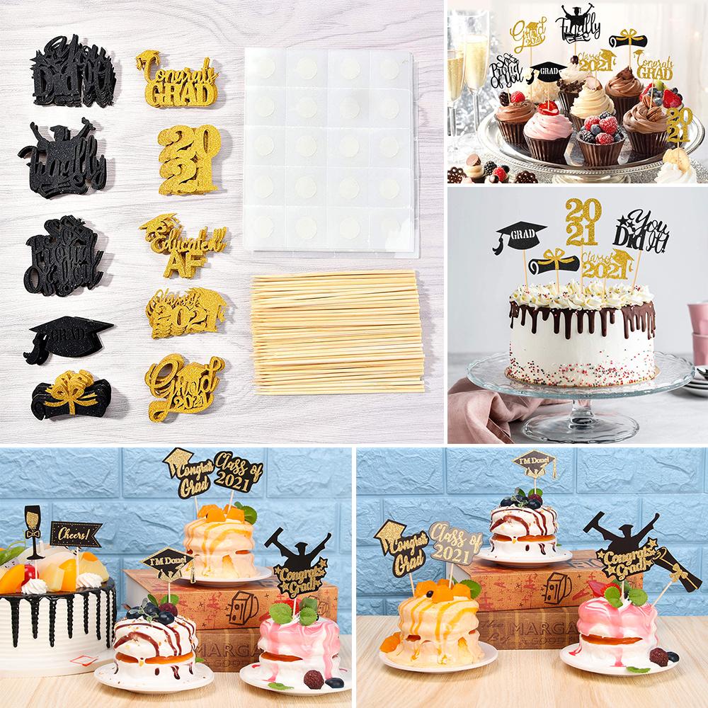 ESPO Set 12 Que Cắm Trang Trí Bánh Kem Hình Nón Tốt Nghiệp