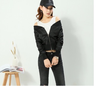 ÁO KHOÁC GIÓ NỮ FORM RỘNG CROPTOP