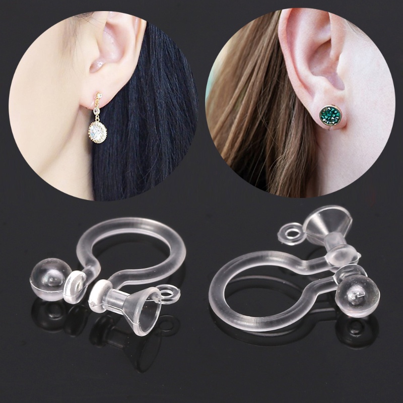 Bộ 50 Kẹp Chữ U Trong Suốt Dùng Làm Bông Tai
