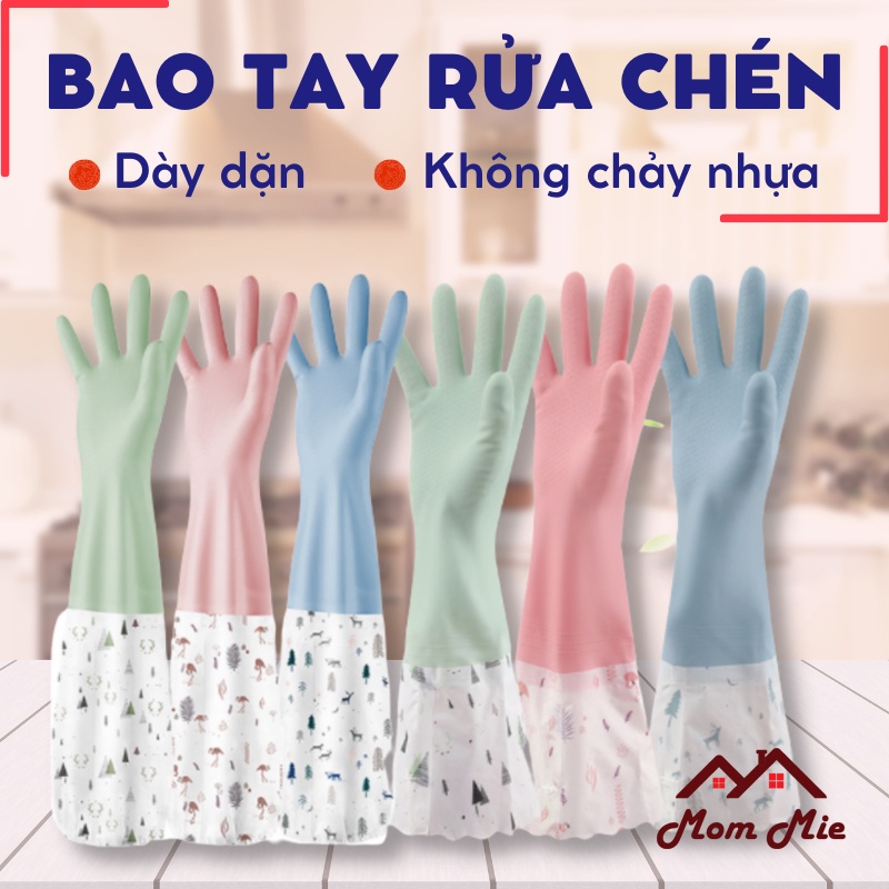 Găng tay rửa chén, làm bếp nhựa PVC ống tay dài - J120