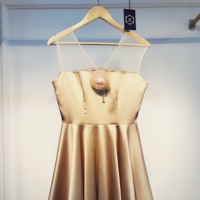 Váy lụa satin tk cao cấp pha lưới