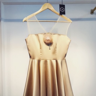 Váy lụa satin tk cao cấp pha lưới