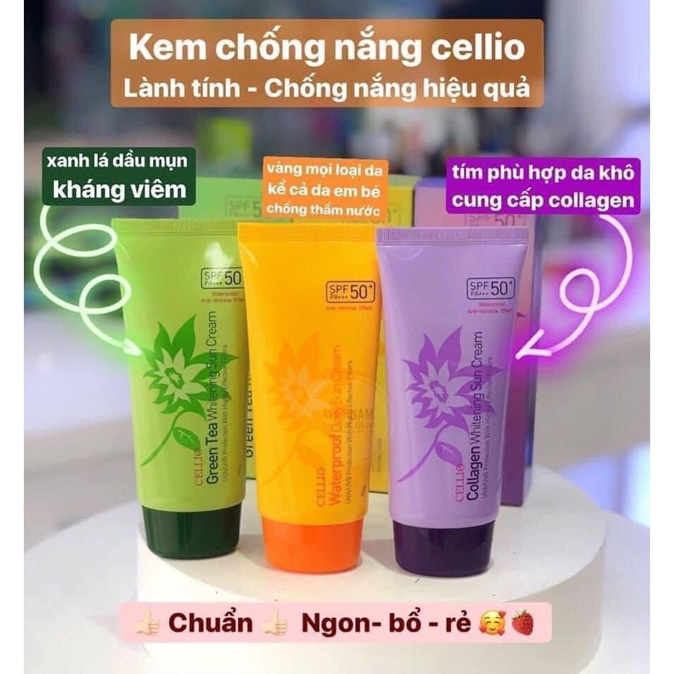 [HÀNG AUTH]  KEM CHỐNG NẮNG CELLIO COLLAGEN WHITENING SUN CREAM - CHÍNH HÃNG