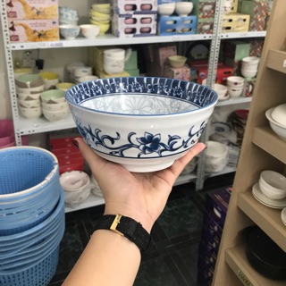 Tô vân cổ hoa xanh 6 inch - 7 inch Bát Tràng