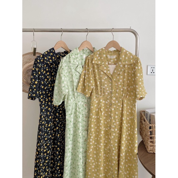 váy hoa cổ pizama