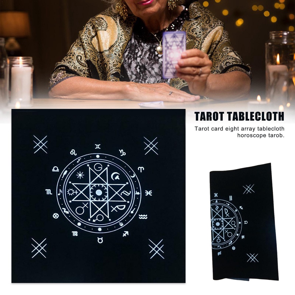 [Tarot] 50*50CM Tarot Tablecloth Black Flannel Board Game Tablecloth