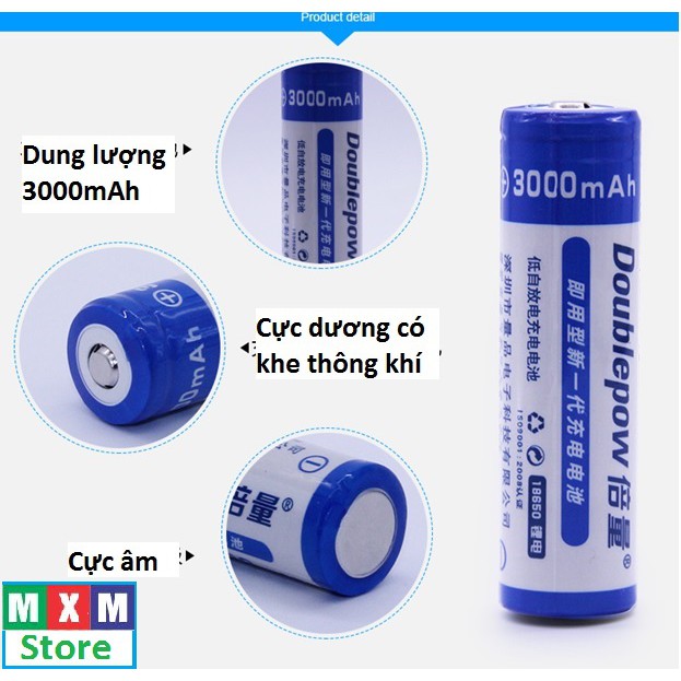 [MỚI]Bộ sạc thông minh 4 khe DoublePow  dùng sạc cho pin 10440, 16340, 14500, 18650 (Mua tùy chọn)