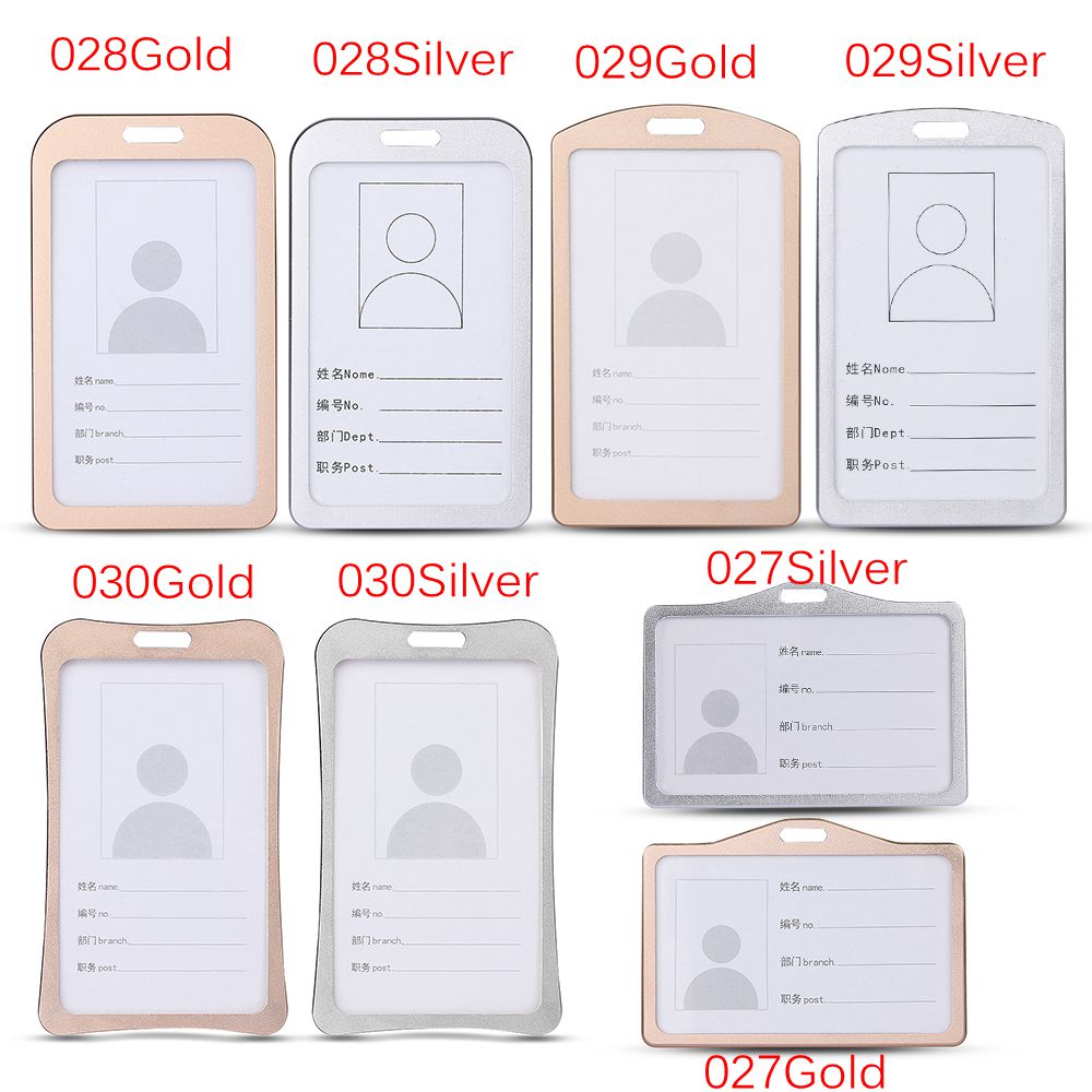 ROW New Name Card Metal ID Business Case Work Card Holders Vertical Office School Tag Exhibition Aluminum Alloy/Multicolor