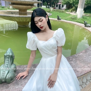 🦋 váy cưới peony đơn giản thanh lịch basic - váy trắng đi bàn đón tiếc dành cho cô dâu