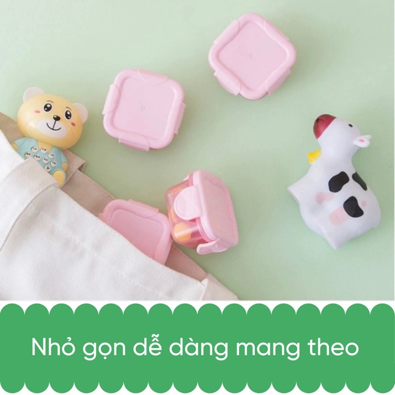 Combo 2/4 hộp chia thức ăn, hộp đựng thức ăn dặm cho bé kt nhỏ