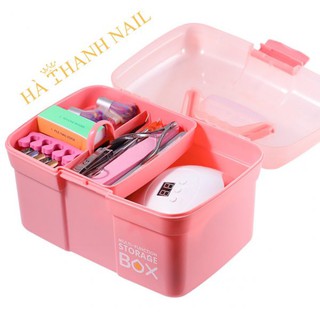 CỐP NHỰA ĐỰNG ĐỒ NAIL MI Màu Hồng - SIÊU XINH ,ĐỰNG ĐƯỢC NHIỀU ĐỒ