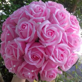 Hoa hồng sáp thơm hoa cầm tay cô dâu+ 2 hoa cài áo 340k