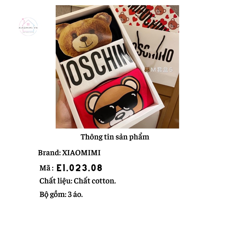 Áo phông cho bé gái bé trai M.os chất cotton 4 chiều mềm mịn (Combo 3 áo) Xiaomimi E1.023.08
