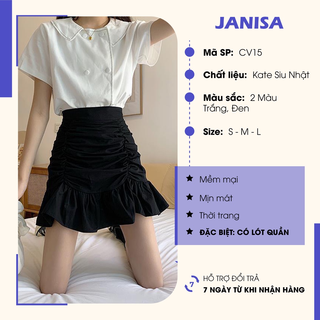 Chân váy chữ A xếp ly công sở ngắn lưng cao JANISA CV15 | BigBuy360 - bigbuy360.vn