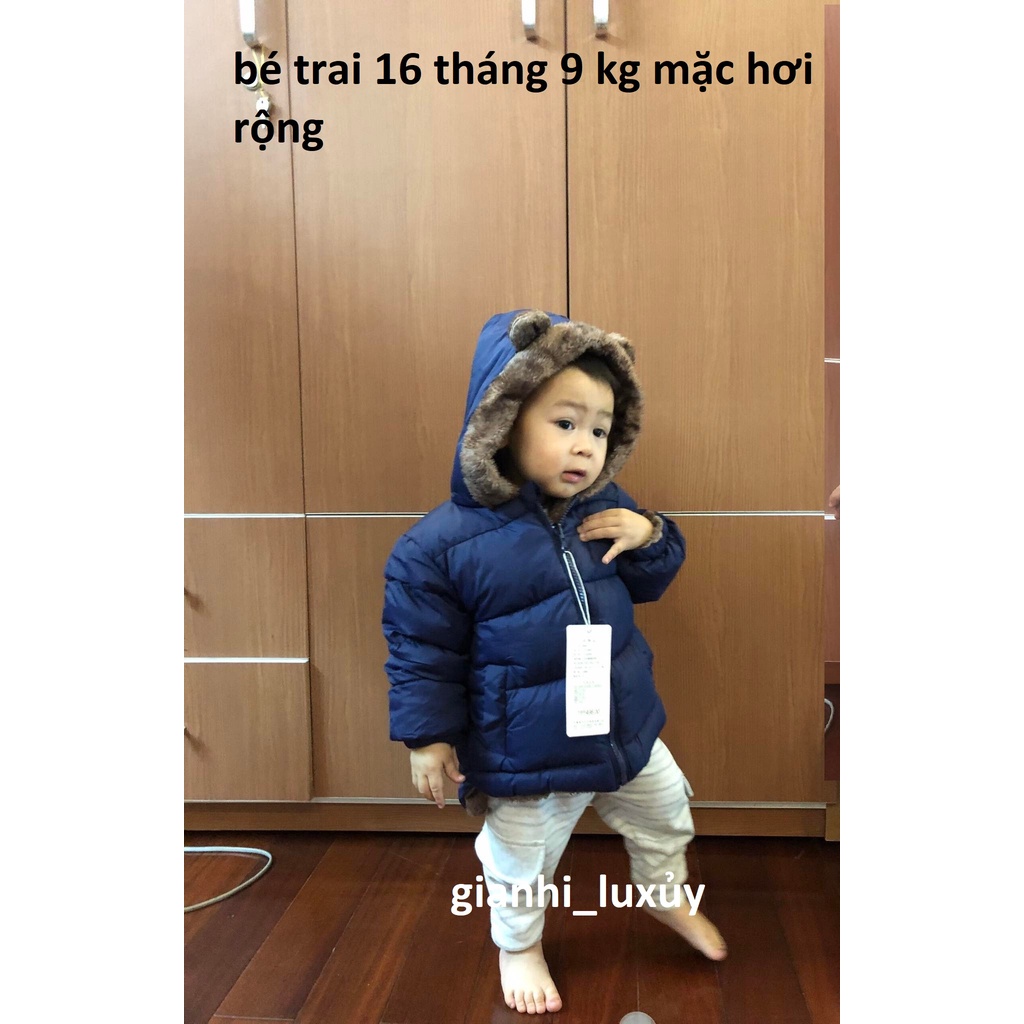 Áo phao cho bé béo lót lông Quảng Châu cao cấp siêu ấm bé