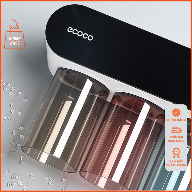 Bộ nhả kem đánh răng tự động cao cấp ECOCO chính hãng, kệ để đồ nhà tắm dán tường thông minh E2121