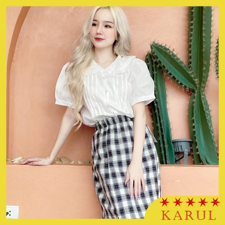 Chân váy dài kẻ xẻ tà 2 lớp , chân váy dài  kẻ dáng dài Hàn Quốc (Ảnh thật mẫu nhà mình tự chụp tự quay) | BigBuy360 - bigbuy360.vn