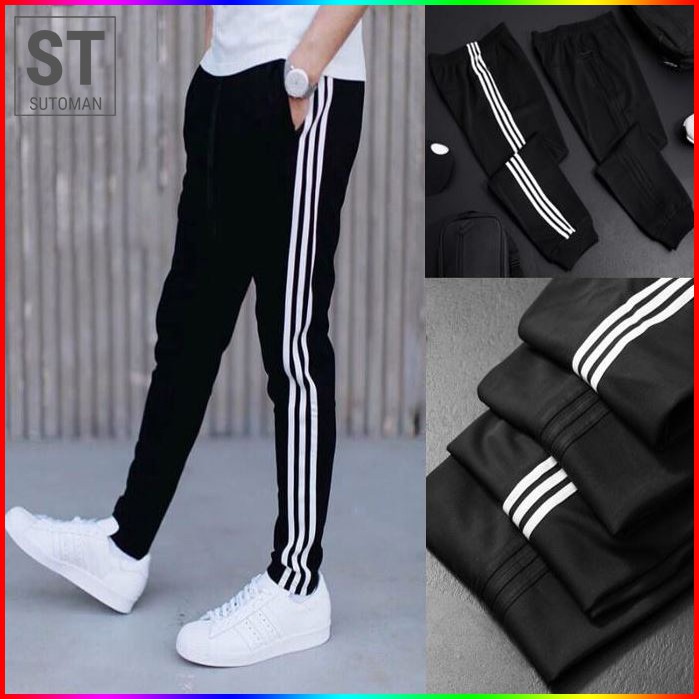 Quần Thể Thao Nam Dài 3 Sọc Đẹp SUTOMAN Loại Dày Chất Linen QT42