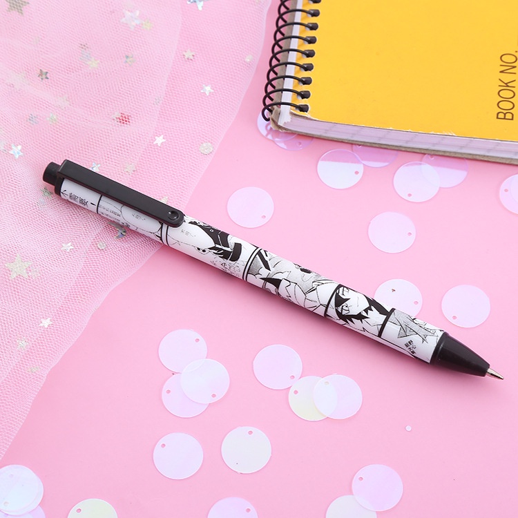 Bút Bi Viết Anime Bút Bấm Huazijun - Bút Bi Nước Học Sinh, Sinh Viên Văn Phòng Mực Đen
