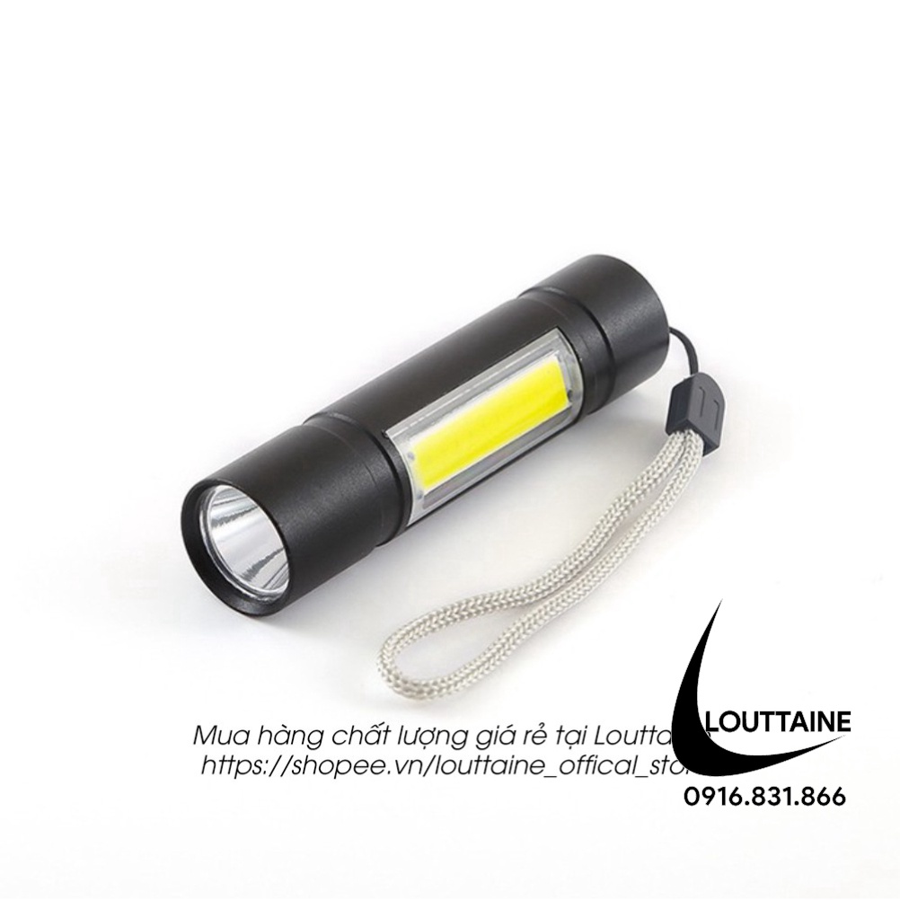 Đèn pin siêu sáng mini pin sạc điện usb bóng led xpe cob có zoom chống nước  cầm tay chuyên dụng - Đèn