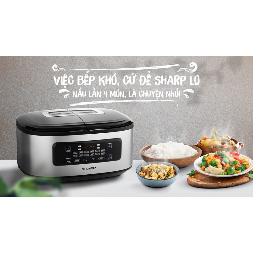 Nồi đa năng Sharp KN-TC50VN-SL-WH 2 ngăn 1.8 lít - Chính hãng | BigBuy360 - bigbuy360.vn