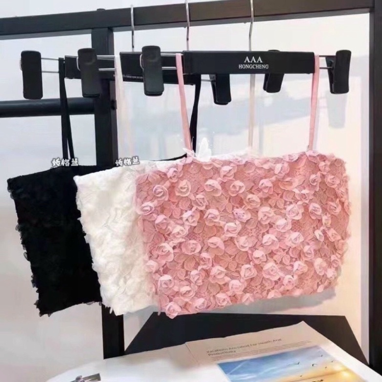 Áo bra 2 dây hoa hồng cuộn cực xinh