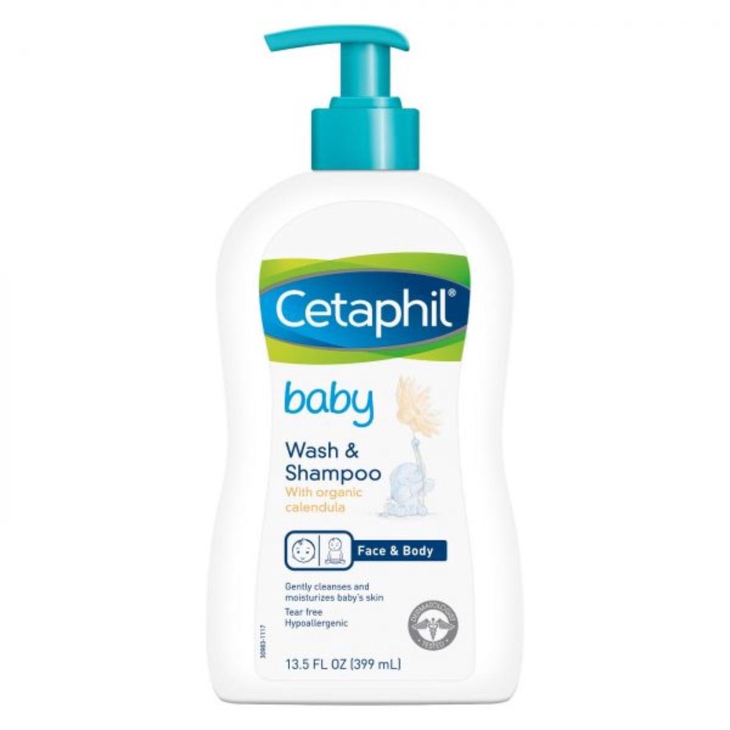 Sữa tắm gội dịu nhẹ cho bé Cetaphil Baby Wash &amp; Shampoo with Organic Calendula 400ml ( New )