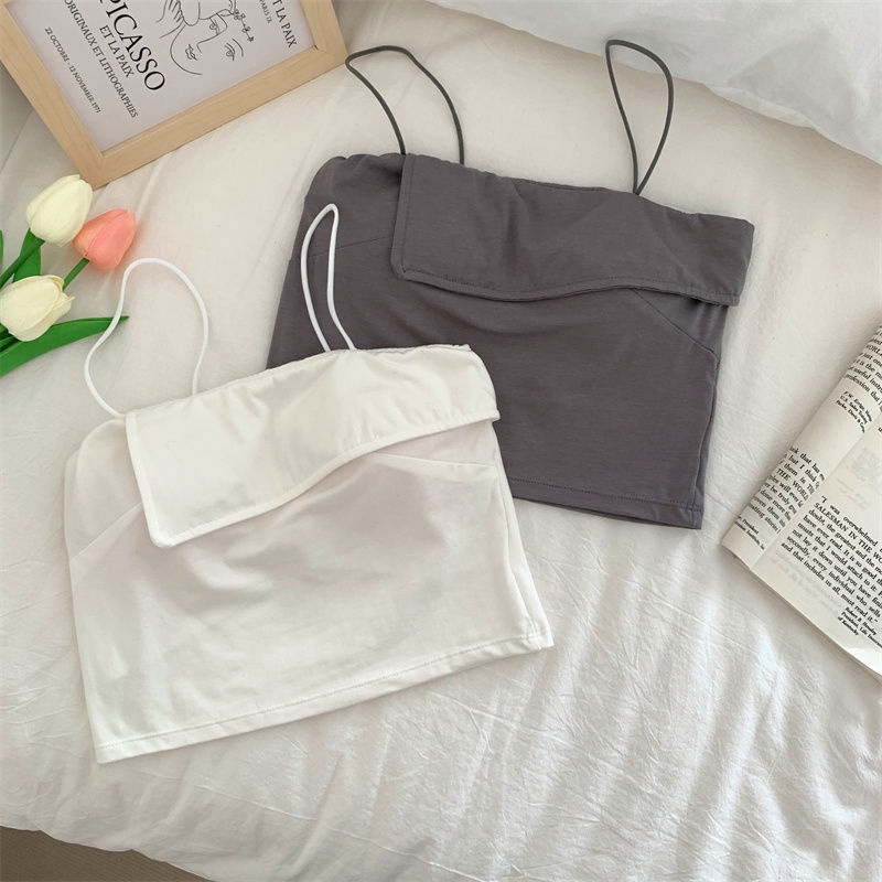 Áo Hai Dây Thiết Kế Bất Đối Xứng Thời Trang Mùa Xuân Mới Cho Bạn Gái Mặc Bên Trong Và Bên Ngoài