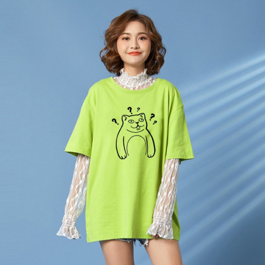 Áo thun tay lỡ unisex nam In Chó Ngáo Ngơ siêu hot Vải thun co giãn tản nhiệt Freesize cân nặng dưới 75kg