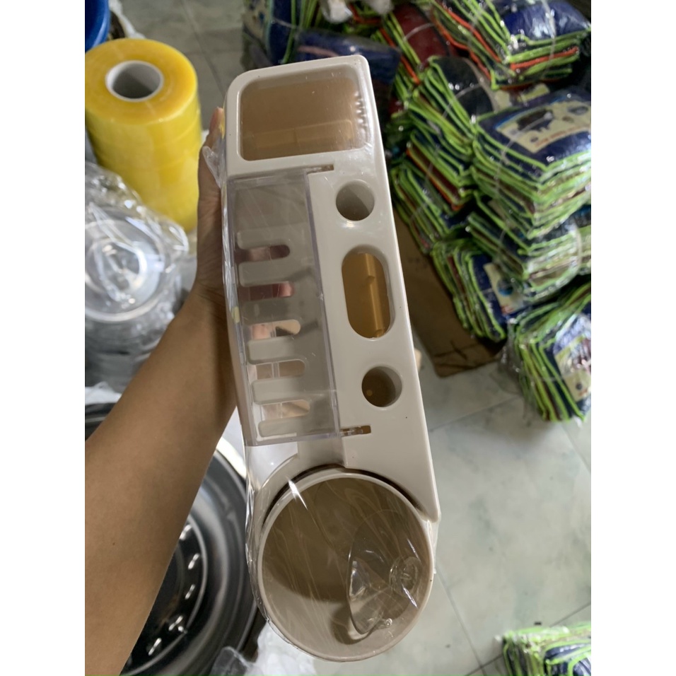 Cắm Bàn Chải Đánh Răng Mã 2155, Kệ Để Bàn Chải Để Kem Đánh Răng Kèm Cốc