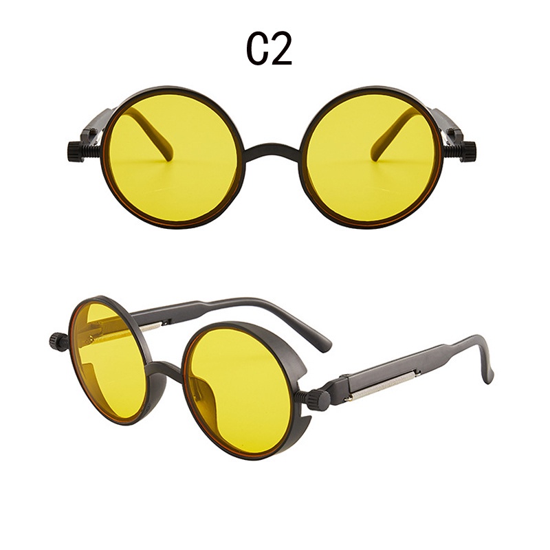 Kính Mát Hình Oval Tròng Tròn Chống Tia UV400 Phong Cách Gothic Cổ Điển Thời Trang Cho Nam Và Nữ