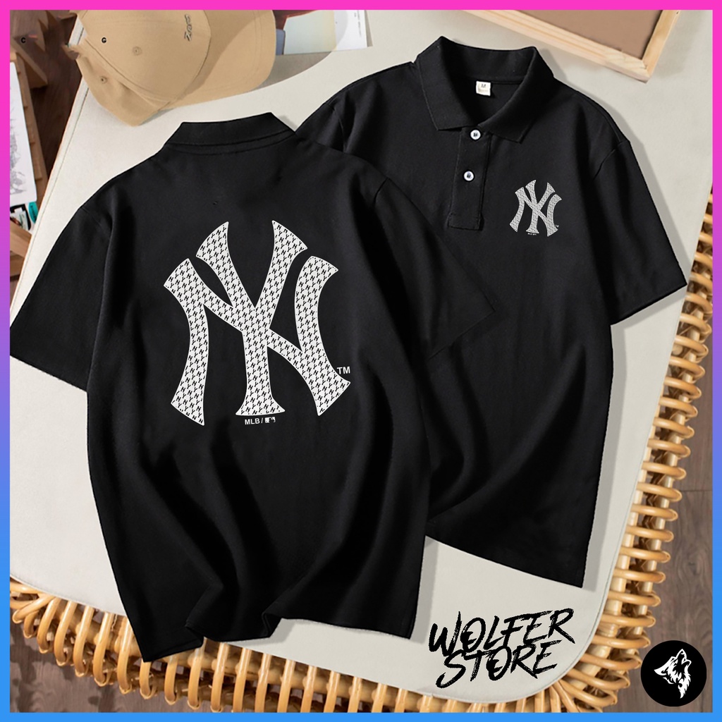 Áo Polo Cá Sấu MLB Áo Phông Áo Thun Cotton MLB - Like Newyork Yankees Yellow Logo Họa Tiết