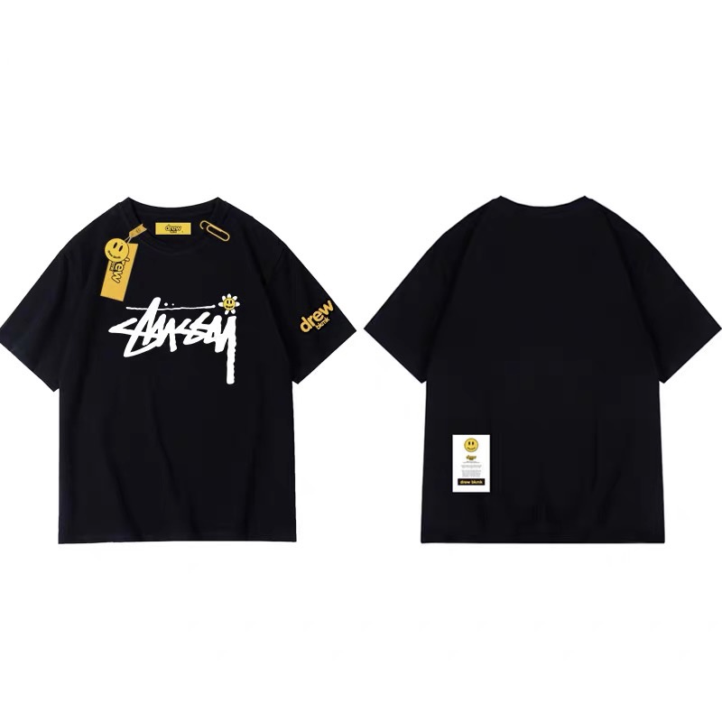 Áo thun trẻ em, áo phông gia đình SAMY KIDS áo cho bé trai, bé gái tay lỡ unisex Drew Stussy