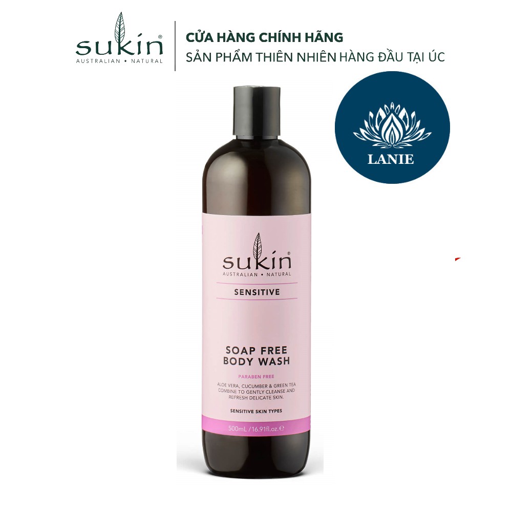 Sữa tắm không xà phòng cho da nhạy cảm Sukin Sensitive Soap Free Body Wash 500ml Vn