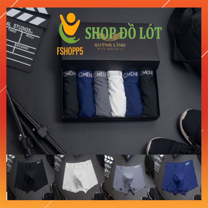 [Chọn Màu] Quần boxer nam thun lạnh cao cấp QMEN Sịp lót đùi su đúc kháng khuẩn FSHOPP5